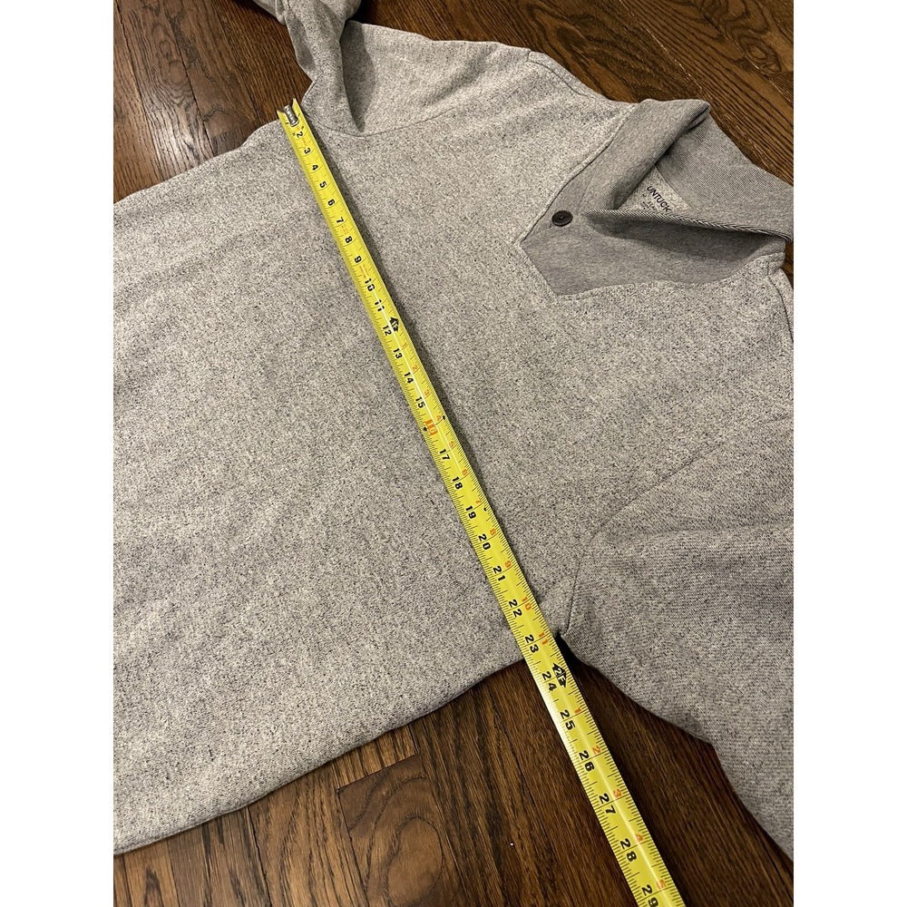 UNTUCKit Pullover Men XL Grey Shawl Collar Button Long Sleeve Marled Sweatshirt - Picture 3 of 5